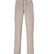 A cool take on cruisewear, Vilebrequins linen cargo-style pants are as versatile as they are chic - Drawstring waistline, cargo patch pockets at sides, side slit pockets, back flap pocket - Classic relaxed fit - Wear with a button-down and flip-flops