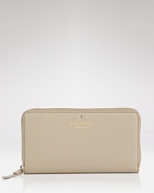 This simple wallet takes kate spade new york's day-right style to sophisticated terrain. Not only does it boast ample pockets, but there's luxe leather for added allure. This simple wallet takes kate spade new york's day-right style to sophisticated terrain. Not only does it boast ample pockets, but there's luxe leather for added allure.