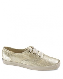 Your favorite sneakers, all grown up. A washed metallic finish adds glamour to these lace-ups.