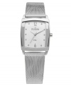 With a stainless steel mesh bracelet and Swarovski shine, this Skagen Denmark watch lends an element of understated sophistication.