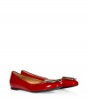 The signature Ferragamo ballet flats get a high style kick with a deco-style front charm and glamorous red patent leather - Round toe, gold-tone logo brooch at toe, made with shiny red patent leather - Wear with a swing dress, a pencil skirt, or cropped trousers