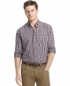 You'll be partial to this plaid Izod shirt for its effortless, classic style it always brings.