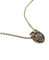 Wise yet whimsical. Fossil's charming owl pendant necklace features a sliding design, letting it move effortlessly as you wear it. Embellished with sparkling pavé crystals, it's set in brass tone mixed metal with a secure lobster claw closure. Approximate length: 16 inches. Approximate drop: 1/2 inch.