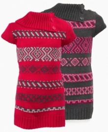 She'll be the fairest of them all in this lady-like fairisle-print sweater from Forever and Ever. She'll be the fairest of them all in this lady-like fairisle-print sweater from Forever and Ever.