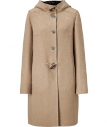 Timeless classic styling gets a sleek luxe finish in Jil Sanders virgin wool hooded coat, finished with toggle closures for streamlined modernity - Hooded, button and toggle closures, side slit pockets, houndstooth lining, relaxed slim fit - Pair with jeans, tailored trousers, and fitted knit dresses Timeless classic styling gets a sleek luxe finish in Jil Sanders virgin wool hooded coat, finished with toggle closures for streamlined modernity - Hooded, button and toggle closures, side slit pockets, houndstooth lining, relaxed slim fit - Pair with jeans, tailored trousers, and fitted knit dresses