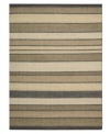 Variegated striping gives way to understated sophistication in the Horizon area rug from Calvin Klein. Generously thick wool fibers are hand tufted in India for remarkable strength and detailed design.