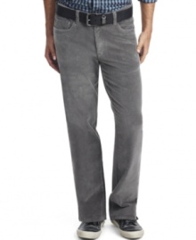 With a straight leg and a touch of stretch, these Kenneth Cole Reaction corduroys give you a flattering fit. With a straight leg and a touch of stretch, these Kenneth Cole Reaction corduroys give you a flattering fit.