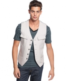 With plenty of carefree cool, this vest from Kenneth Cole Reaction is a perfect lightweight layer to modernize your style. With plenty of carefree cool, this vest from Kenneth Cole Reaction is a perfect lightweight layer to modernize your style.