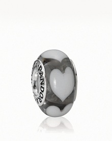 Artful and elegant heart motifs light up your bracelet in bright murano glass. Logo-engraved sterling silver trim displays the PANDORA signature. Artful and elegant heart motifs light up your bracelet in bright murano glass. Logo-engraved sterling silver trim displays the PANDORA signature.