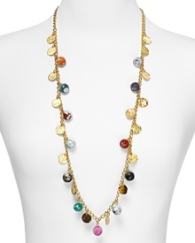 Kenneth Jay Lane's beaded necklace will instantly brighten closet staples. Featuring a pretty assortment of multicolored agate stones, it's lovely as a layering piece.