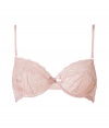Super feminine soft nude lace underwire bra - This supermodel-approved soft cup bra is ultra romantic with nude lace and a pretty bow detail - Polyamide bra with slim adjustable straps - Looks great under most outfits