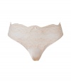 Channel vintage-inspired romance in this ultra-luxe lacy thong from La Perla - Lace-detailed waist and hips, front bow details, classic thong style - Perfect under virtually any outfit or paired with a matching bra for stylish lounging