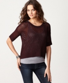 Pair Kensie's lightweight sweater over a cami and wear it with jeggings for a classic fall outfit that never goes out of style. Pair Kensie's lightweight sweater over a cami and wear it with jeggings for a classic fall outfit that never goes out of style.