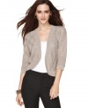 This adorably chic textured shrug from Alfani adds a perfect layer of warmth and style to your look.