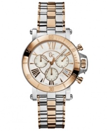 Embrace your feminine spirit with this elegant Gc Swiss Made Timepieces watch. The Femme collection shimmers with polished steel and warm rose-gold hues, for enduring style.