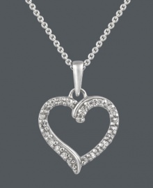 You'll look perfectly lovely in this standout style by B. Brilliant. An open-cut heart pendant adds polish and shines with the addition of round-cut cubic zirconias (1/4 ct. t.w.). Setting and chain crafted in sterling silver. Approximate length: 18 inches. Approximate drop: 7/8 inch. You'll look perfectly lovely in this standout style by B. Brilliant. An open-cut heart pendant adds polish and shines with the addition of round-cut cubic zirconias (1/4 ct. t.w.). Setting and chain crafted in sterling silver. Approximate length: 18 inches. Approximate drop: 7/8 inch.