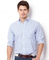 Make the transition from work to weekend with ease wearing this wide striped shirt from Nautica.