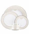 Classic florals and precious platinum give Organdy dinnerware an elegant sensibility that sets special occasions apart. Crafted of fine bone china by Lenox, the place setting will be part of your dining tradition for decades to come. Qualifies for Rebate