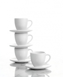 Match cup to joe with the Konitz Coffee Bar collection from Waechtersbach drinkware. In the perfect shape and size with saucers to match, these espresso coffee cups bring effortless straight-from-the-cafe style to every sip.