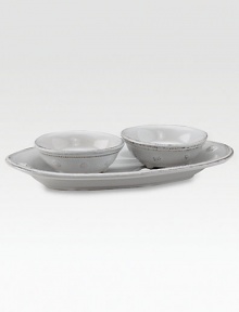 Whitewashed ceramic is finished with raised details.0.5 oz. capacityDishwasher safeMade in France Whitewashed ceramic is finished with raised details.0.5 oz. capacityDishwasher safeMade in France