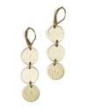 Easy as 1, 2, 3. These mod earrings from Jones New York are crafted from gold-plated mixed metal. Approximate drop: 2-1/4 inches.