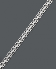 For standout style, add this last-minute touch. Giani Bernini's chic, Bismark link chain shines in sterling silver. Approximate length: 7-1/4 inches. For standout style, add this last-minute touch. Giani Bernini's chic, Bismark link chain shines in sterling silver. Approximate length: 7-1/4 inches.