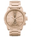 Striking rose-gold hues lend a modern touch to this classic chronograph watch from Diesel.