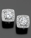 Richly faceted, these cubic zirconia (2 ct. t.w.) earrings shine with classic glamor. Measures approximately 1/2-inch in diameter.