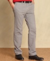 Clean up your casual look with these twill chino pants from Tommy Hilfiger.