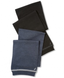 Nautica finishes its long swathe of sweater-weight warmth with a single, subtle stripe and Nautica's sleek spinnaker logo. Nautica finishes its long swathe of sweater-weight warmth with a single, subtle stripe and Nautica's sleek spinnaker logo.