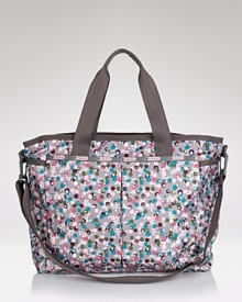 For the style-savvy stroller-mom, LeSportsac's nylon baby bag is a chic alternative to the drab diaper bag. Carry it to keep your little one's essentials looking extra cute. For the style-savvy stroller-mom, LeSportsac's nylon baby bag is a chic alternative to the drab diaper bag. Carry it to keep your little one's essentials looking extra cute.