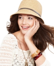 A timeless style made functional: this chic cloche is composed of packable straw for easy storage during those sunny vacations. A timeless style made functional: this chic cloche is composed of packable straw for easy storage during those sunny vacations.