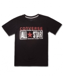 He's an All Star, so say it loud and proud with a license plate-style logo tee from Converse.