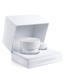 Uncover the ultimate anti-aging creation. Combining the vitality of Kirishima Water with the latest advancement in skincare technology, La Créme de I'Eau reduces the undesirable effects of time. Contributing to the daily skin renewal, skin appears smoother, firmer and better toned. This total anti-aging face care is luxuriously packaged with a 1.7 oz. jar and a convenient 0.35 oz. travel size jar. 