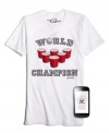 Show the world who's reigning champ-this Zapparel tee comes to life thanks to the latest technology. Simply download the Zappar app for your iPhone or Android and select the Zapparel icon to locate your shirt. Once you find it, tap the Zap button and point your phone at your shirt. Its cutting-edge graphic will come to life with explosive, multidimensional detail.