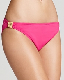 Chic and understated with just enough flash. La Blanca's flattering hipster bikini bottom is made for catching rays, waves and glances. Chic and understated with just enough flash. La Blanca's flattering hipster bikini bottom is made for catching rays, waves and glances.