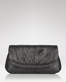 La Regale's pleated flap clutch is a sparkling after hours choice. In metallic satin, this statement bag shines against your favorite frock and heels. La Regale's pleated flap clutch is a sparkling after hours choice. In metallic satin, this statement bag shines against your favorite frock and heels.