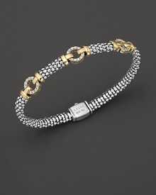 Diamonds set in sterling silver and 18K yellow gold from the Lagos Caviar And Diamonds Collection.