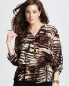 Calvin Klein Plus Size Tiger Print Henley