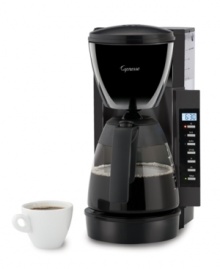 Get up and go, this early riser is on the clock, making 10 cups of your favorite brew in under nine minutes for a powerful wake-up blend of full flavor and intoxicating aroma. Have a cup of Joe when you want it most with 24-hour programmable features, including a maximum aroma setting that will ease you out of bed on the bright side. 1-year warranty. Model CM200. Get up and go, this early riser is on the clock, making 10 cups of your favorite brew in under nine minutes for a powerful wake-up blend of full flavor and intoxicating aroma. Have a cup of Joe when you want it most with 24-hour programmable features, including a maximum aroma setting that will ease you out of bed on the bright side. 1-year warranty. Model CM200.