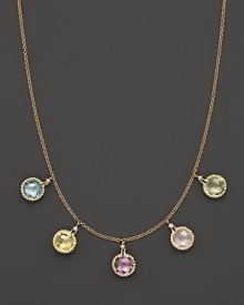 Semiprecious faceted gems add brilliant color to 18K yellow gold. By Roberto Coin.