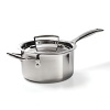 Featuring a shallow design for more precise temperature control and a signature rim that helps to prevent spills, this perfectly engineered saucepan has a commercial grade triple layer construction with an aluminum core that eliminates scorching and hot spots. Whether you're developing a new dish or just reheating leftovers, this saucepan offers premier quality at every use.