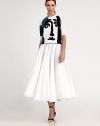 This sculptural cotton style has a dramatic, flared silhouette.Self waistbandFull gathered skirtConcealed back zipAbout 36 longCottonDry cleanMade in ItalyModel shown is 5'11 (180cm) wearing US size 4. 
