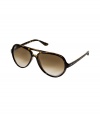 Blend out the sun in chic style in Ray-Bans lightweight plastic aviator-inspired gradient sunnies - Tortoise-brown plastic frames, crystal brown gradient lenses, signature logo on both temples - Lens filter category 2 - Comes with a logo-stamped semi-hard carrying case - A cool choice for all four seasons