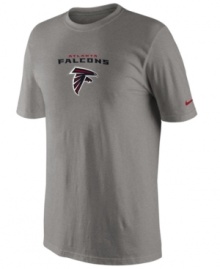 From the pre-game to after-party, show off your Atlanta Falcons pride in this NFL football t-shirt from Nike. From the pre-game to after-party, show off your Atlanta Falcons pride in this NFL football t-shirt from Nike.
