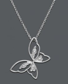 Let your style soar in this breezy pendant. Victoria Townsend necklace features a cut-out butterfly design highlights sparkling diamond accents. Crafted in sterling silver. Approximate length: 18 inches. Approximate drop: 1 inch. Let your style soar in this breezy pendant. Victoria Townsend necklace features a cut-out butterfly design highlights sparkling diamond accents. Crafted in sterling silver. Approximate length: 18 inches. Approximate drop: 1 inch.