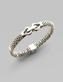 From the Derby Collection. A beautifully textured piece with an elegant stylized center link. Sterling silver Signature box clasp closure Diameter, about 2¼ Imported From the Derby Collection. A beautifully textured piece with an elegant stylized center link. Sterling silver Signature box clasp closure Diameter, about 2¼ Imported