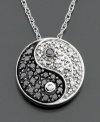 Harmonize your style with this adorably chic yin and yang pendant featuring the perfect balance of round-cut black and white diamonds (1/5 ct. t.w.). Chain measures 15 inches; drop measures 1/2 inch.