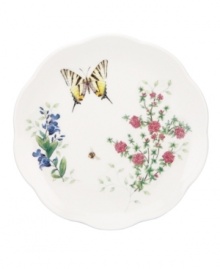 Fresh from the garden, Butterfly Meadow Herbs dessert plates from Lenox feature sturdy porcelain with flowering herbs and a delicately scalloped edge. Qualifies for Rebate