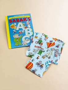 Put on his adorable matching pajamas and get set to join Babar and the residents of Celesteville as they present the letters of the alphabet.CrewneckLong sleevesPullover styleElastic waistbandCottonMachine washMade in USAHardcover book is included, 32 pages Put on his adorable matching pajamas and get set to join Babar and the residents of Celesteville as they present the letters of the alphabet.CrewneckLong sleevesPullover styleElastic waistbandCottonMachine washMade in USAHardcover book is included, 32 pages
